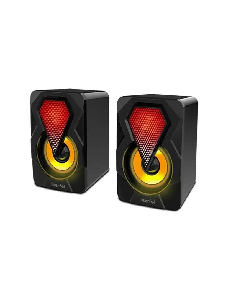 Zineets Bilgisayar Hoparlörü Rgb Led Işıklı Gaming Oyuncu Hoparlörü 3.5mm Jack Usb Speaker 1+1 Ses Sistemi