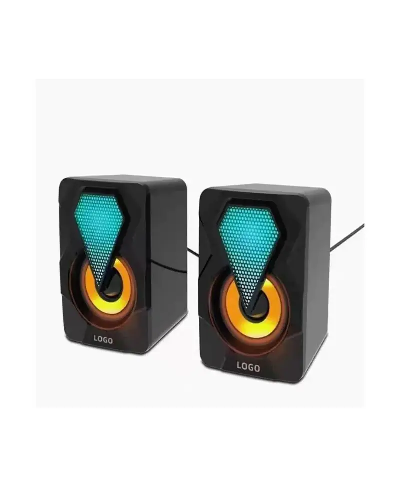 Zineets Bilgisayar Hoparlörü Rgb Led Işıklı Gaming Oyuncu Hoparlörü 3.5mm Jack Usb Speaker 1+1 Ses Sistemi