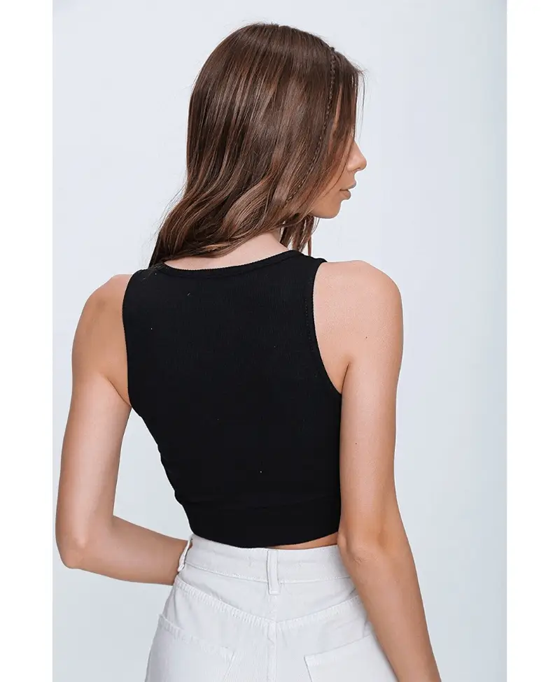 Kadın Siyah Dekolteli Bluz