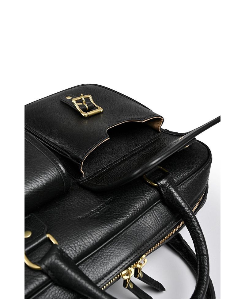 Deri Company Erkek Gerçek Deri Evrak Çantası Siyah