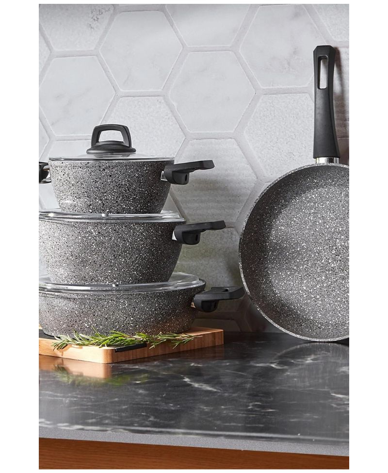 Karaca Gris Bio Granit 7 Parça Tencere Seti